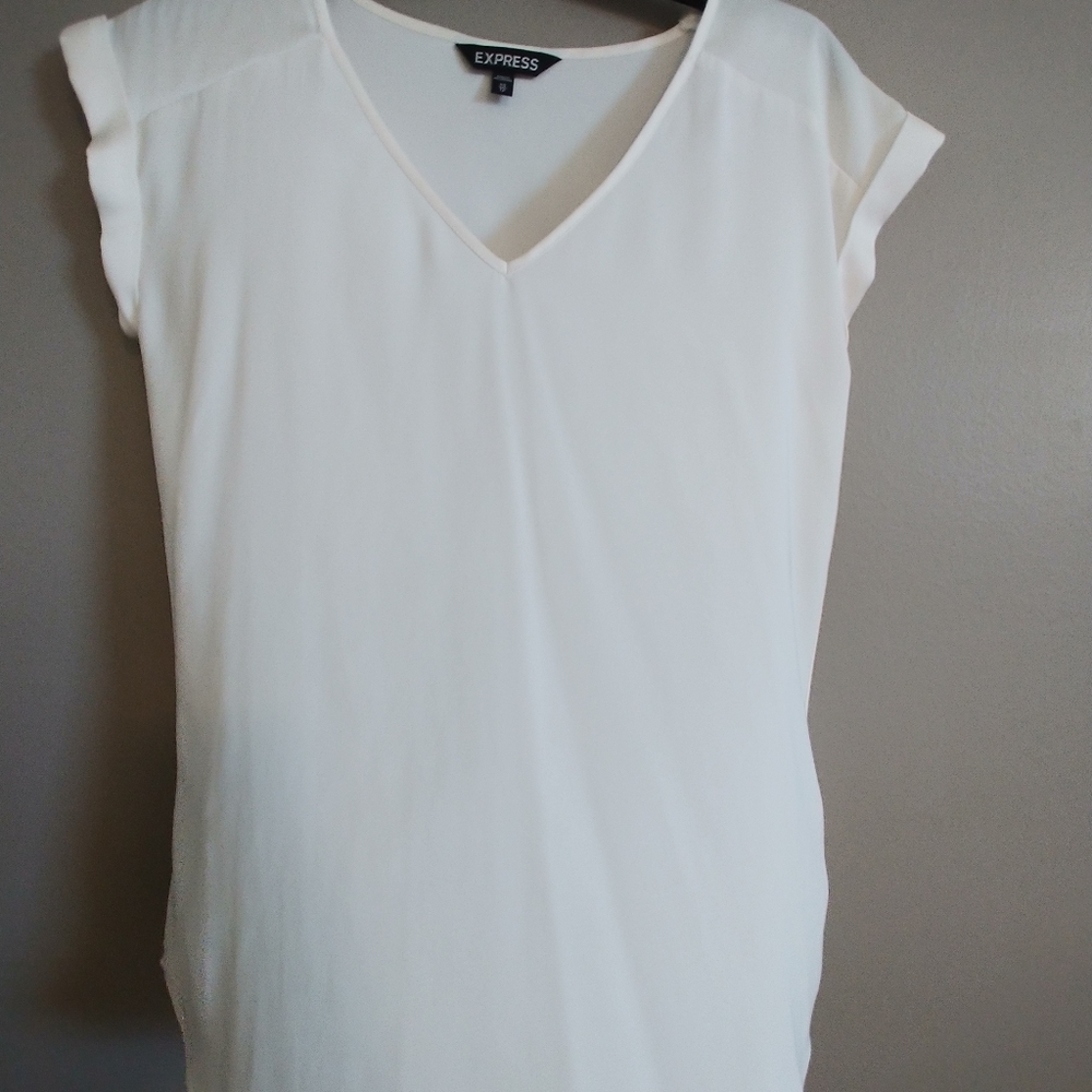 Express cream silk blouse